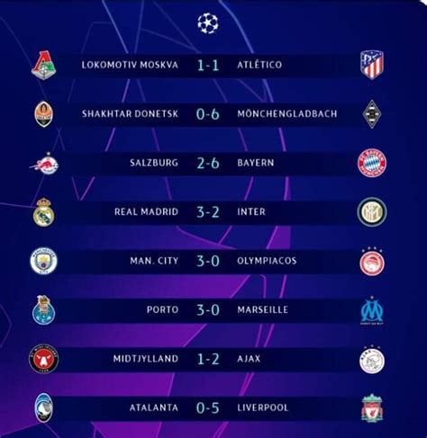 uefa champions league results yesterday.